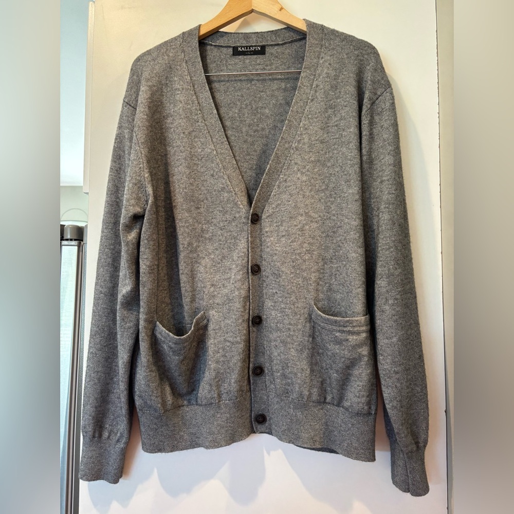 Kallspin cashmere blend men’s cardigan size Large NWT!